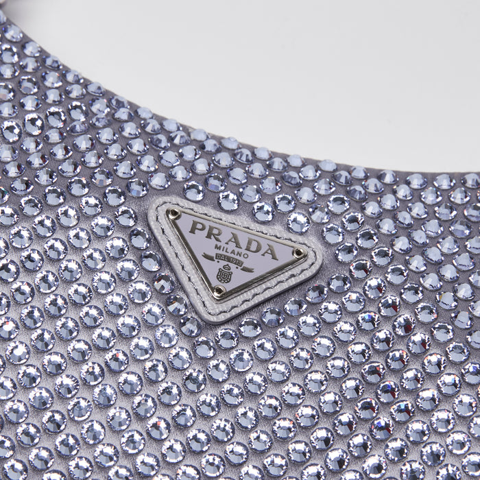 Prada Light Purple Satin & Crystal Re-Edition 2000 Mini Bag