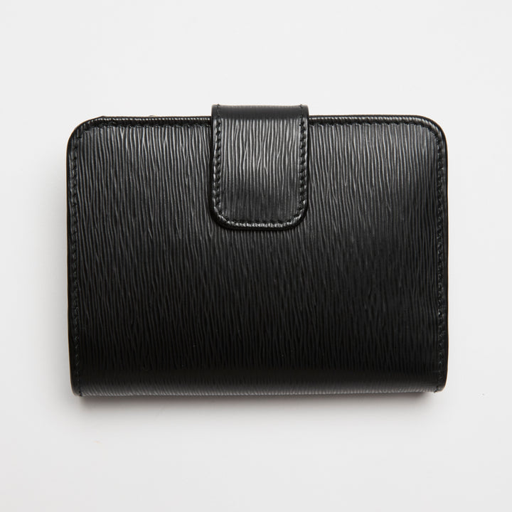 Prada Black Vitello Leather Bifold Compact Wallet