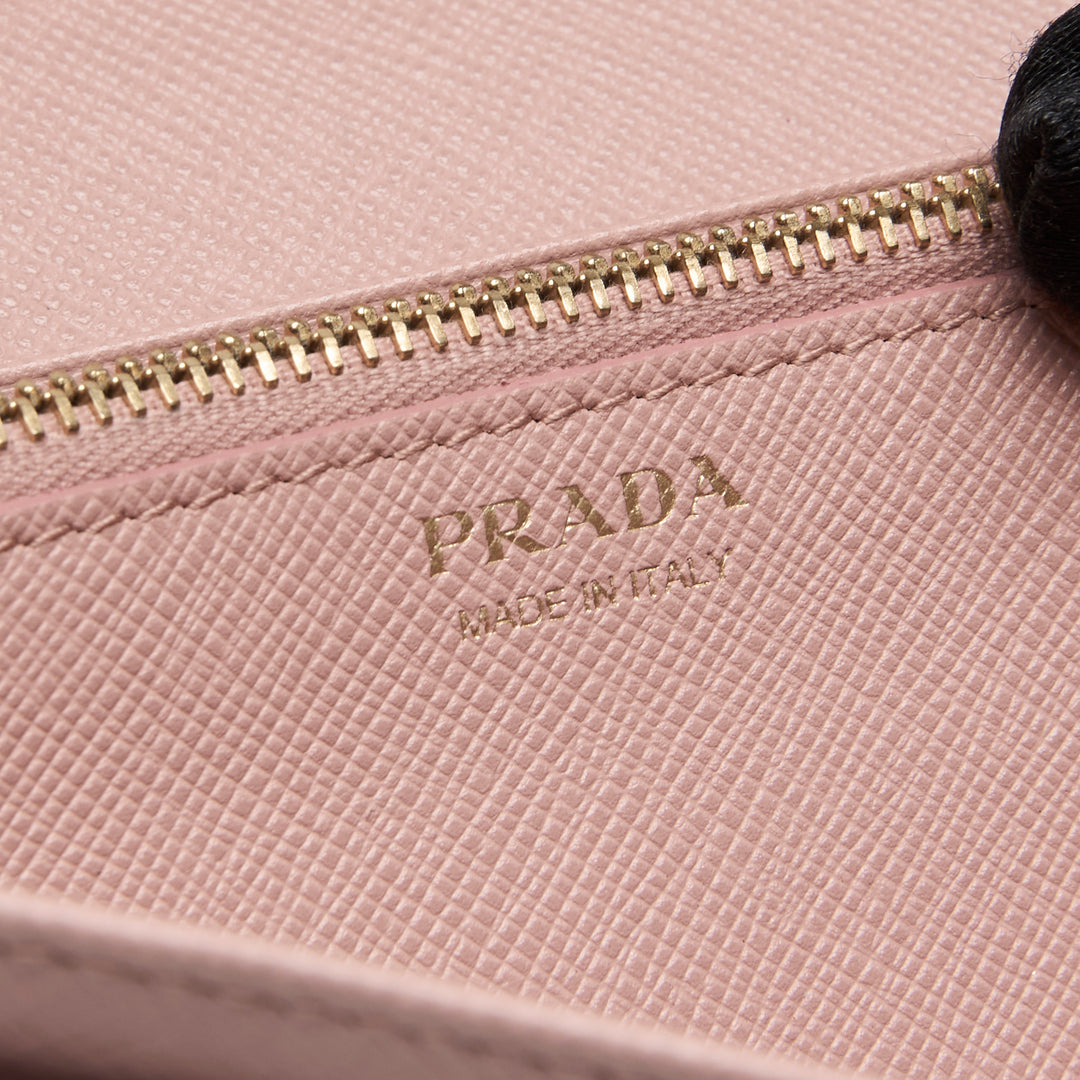 Prada Pink Saffiano Leather Continental Wallet