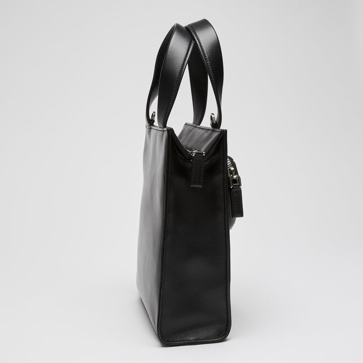 Prada Black Nappa Leather Small Triangle Pocket Tote Bag