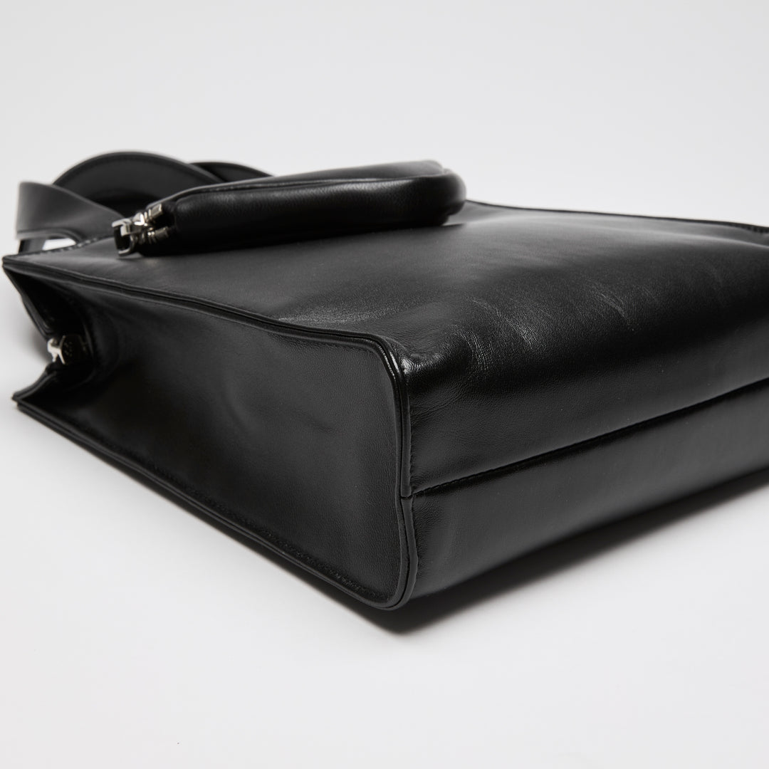 Prada Black Nappa Leather Small Triangle Pocket Tote Bag
