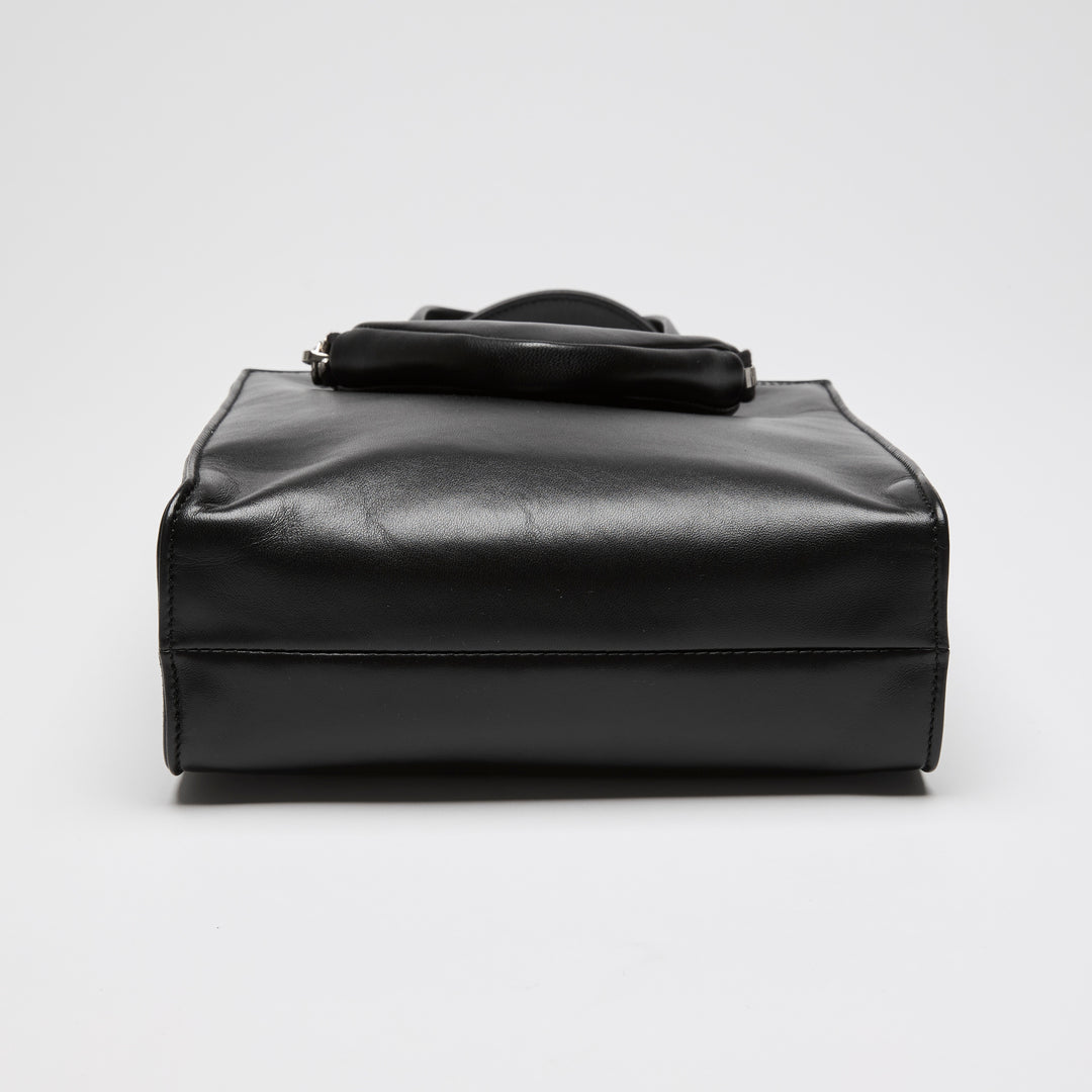 Prada Black Nappa Leather Small Triangle Pocket Tote Bag