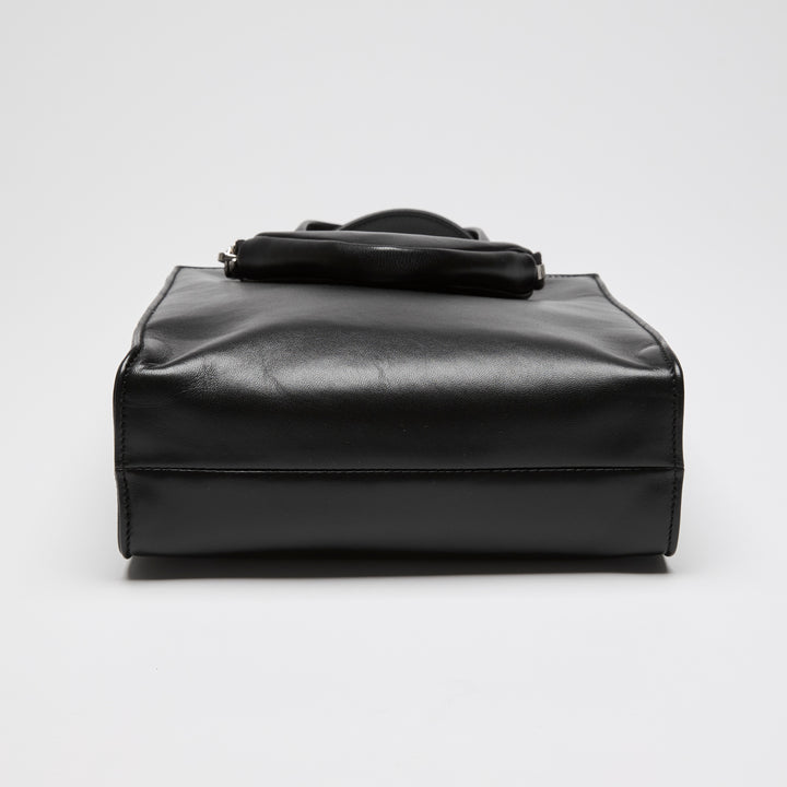 Prada Black Nappa Leather Small Triangle Pocket Tote Bag