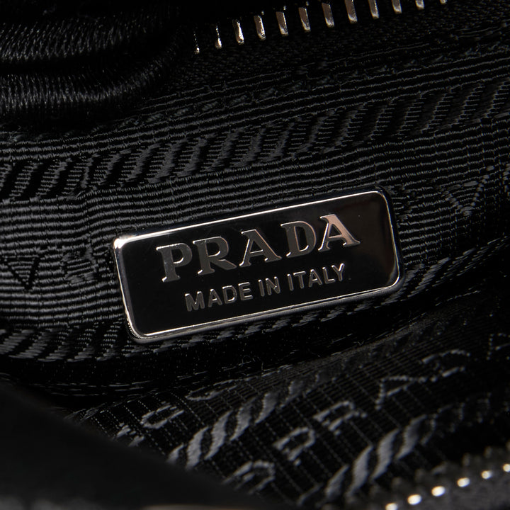 Prada Black Nappa Leather Small Triangle Pocket Tote Bag