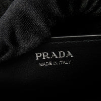 Prada Black City Calf & Saffiano Leather Studded Cahier Crossbody Wallet on Chain