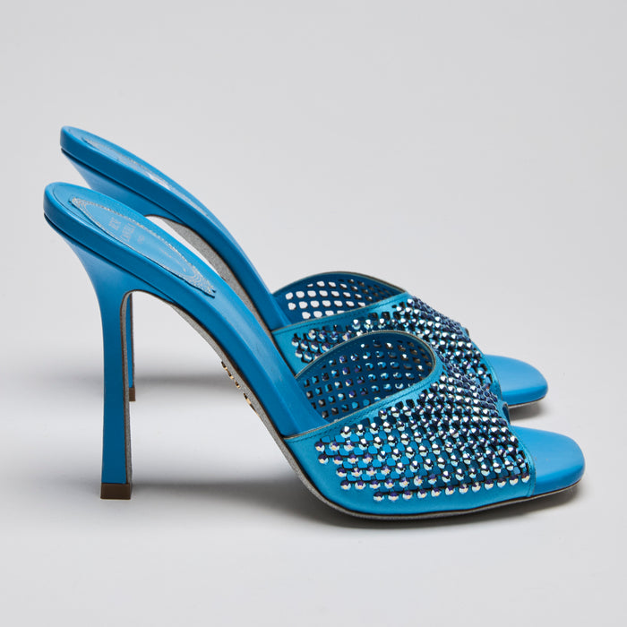 Renee Caovilla Crystal Embellished Slip-On Sandals  Size 38