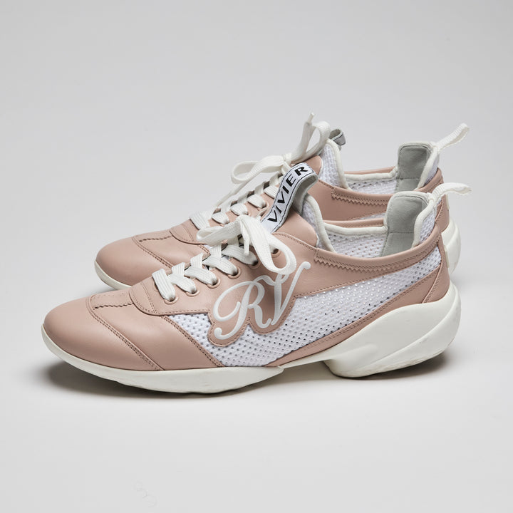 Roger Vivier Pink Leather "Viv Match" Sneakers Size 39