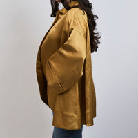 Romeo Gigli Gold Silk Trapeze Jacket Size 42
