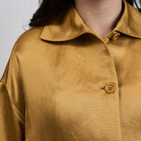 Romeo Gigli Gold Silk Trapeze Jacket Size 42
