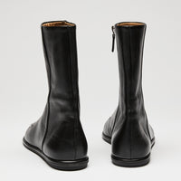 The Row Canal Leather Apron-Toe Booties, Size 36