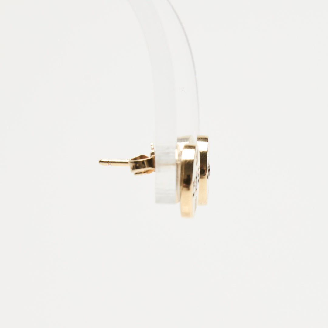 Tiffany & Co. 18k Yellow Gold & Diamond Atlas Circle Stud Earrings
