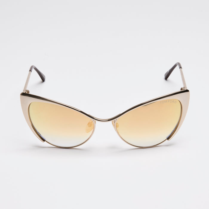 Tom Ford Gold Cat-Eye Sunglasses with Tinted Lens