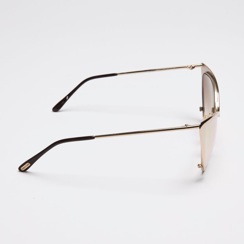 Tom Ford Gold Cat-Eye Sunglasses with Tinted Lens