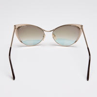 Tom Ford Gold Cat-Eye Sunglasses with Tinted Lens