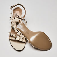 Valentino White Leather Rockstud Sandals Size 39