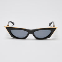 Valentino Black V-Gold Cut Cat Eye Sunglasses