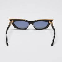 Valentino Black V-Gold Cut Cat Eye Sunglasses