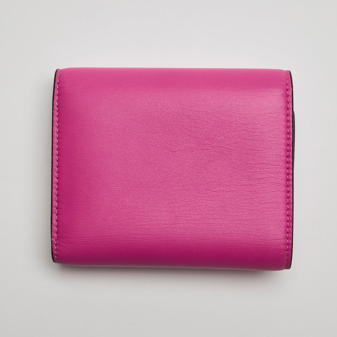 Valentino Pink Calfskin Leather Loco Bifold Wallet