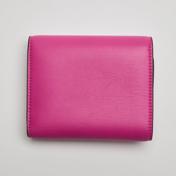 Valentino Pink Calfskin Leather Loco Bifold Wallet