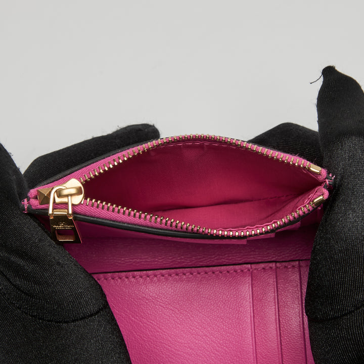 Valentino Pink Calfskin Leather Loco Bifold Wallet