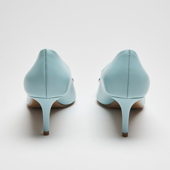 Valentino Sky Blue Calf Leather VLogo Pumps Size 38.5