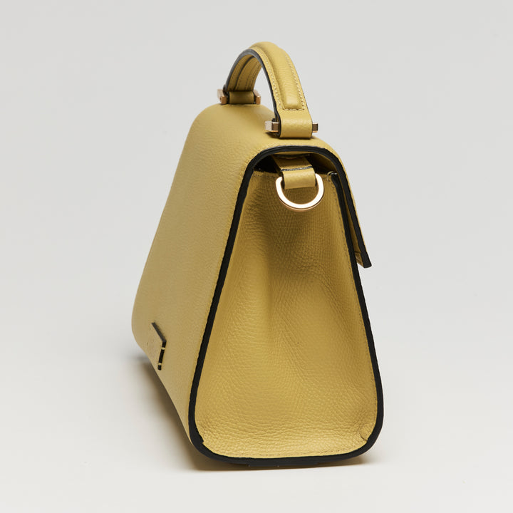 Valentino Cedar Yellow Grainy Calfskin Leather Mini Vsling Satchel