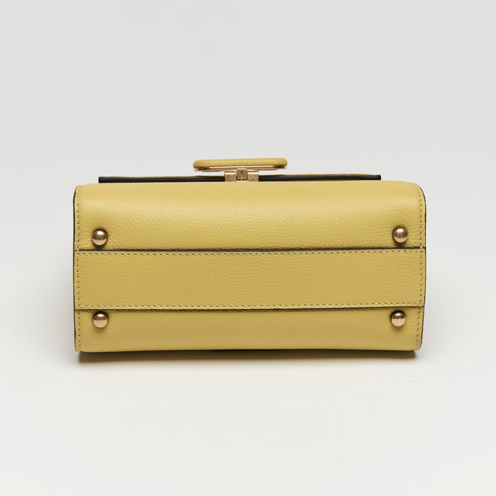 Valentino Cedar Yellow Grainy Calfskin Leather Mini Vsling Satchel
