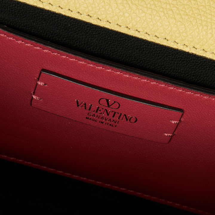Valentino Cedar Yellow Grainy Calfskin Leather Mini Vsling Satchel