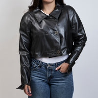 Versace Grey Leather Jacket Size 40