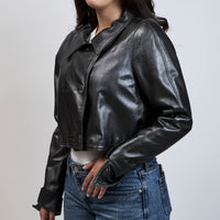 Versace Grey Leather Jacket Size 40