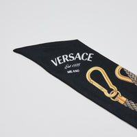 Versace Navy Silk Greca Nautical Scarf