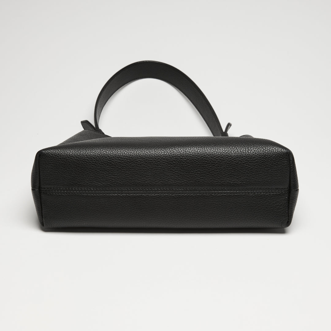 Versace Black Calf Leather Virtus Shoulder Bag