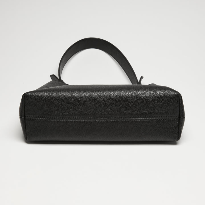 Versace Black Calf Leather Virtus Shoulder Bag