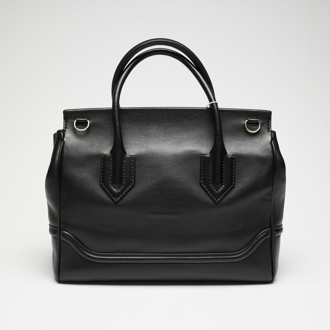 Versace Black Grained Leather Palazzo Empire Handbag