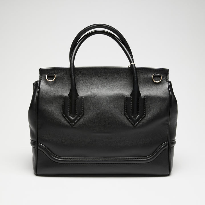 Versace Black Grained Leather Palazzo Empire Handbag