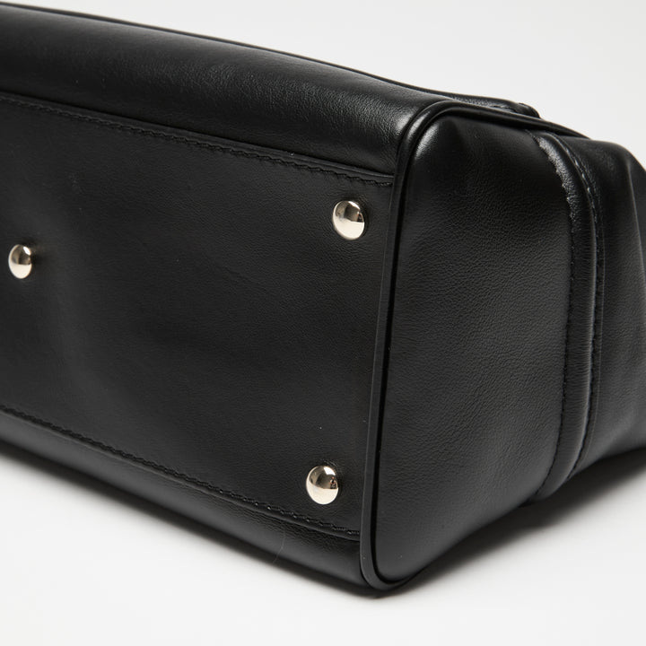 Versace Black Grained Leather Palazzo Empire Handbag