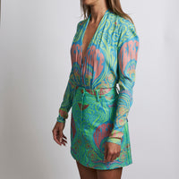 Excellent Pre-Loved Multicolor Long Sleeve Bodysuit. (side)
