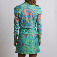 Excellent Pre-Loved Multicolor Jacquard Fabric A-Line Mini Skirt(back)