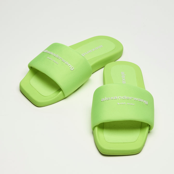 Alexander Wang Neon Green Pool Slide Sandals Size 38