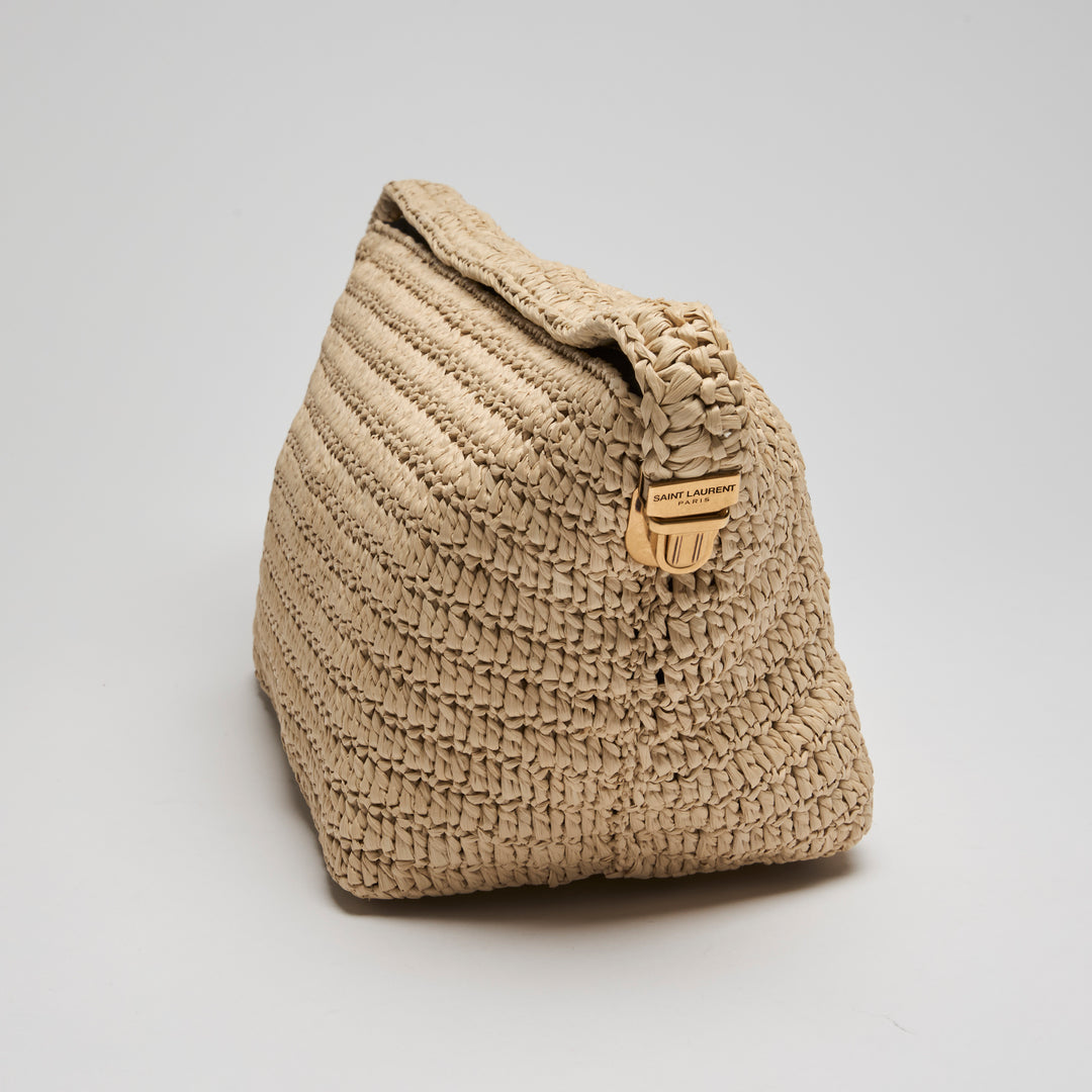 Saint Laurent Beige Le Raffia Shoulder Bag