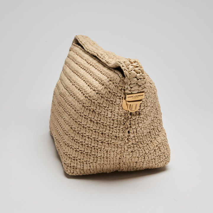 Saint Laurent Beige Le Raffia Shoulder Bag