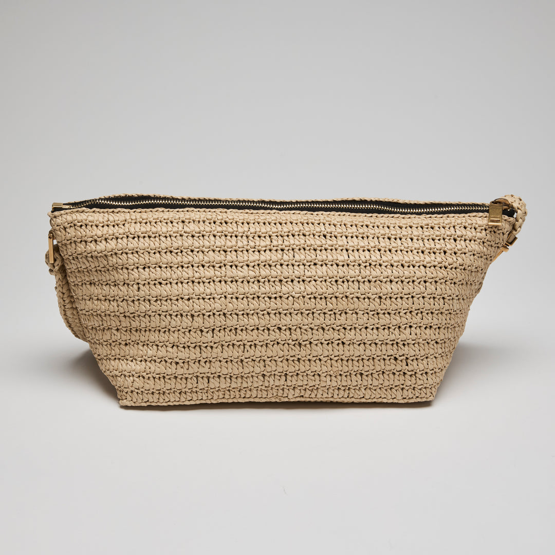 Saint Laurent Beige Le Raffia Shoulder Bag