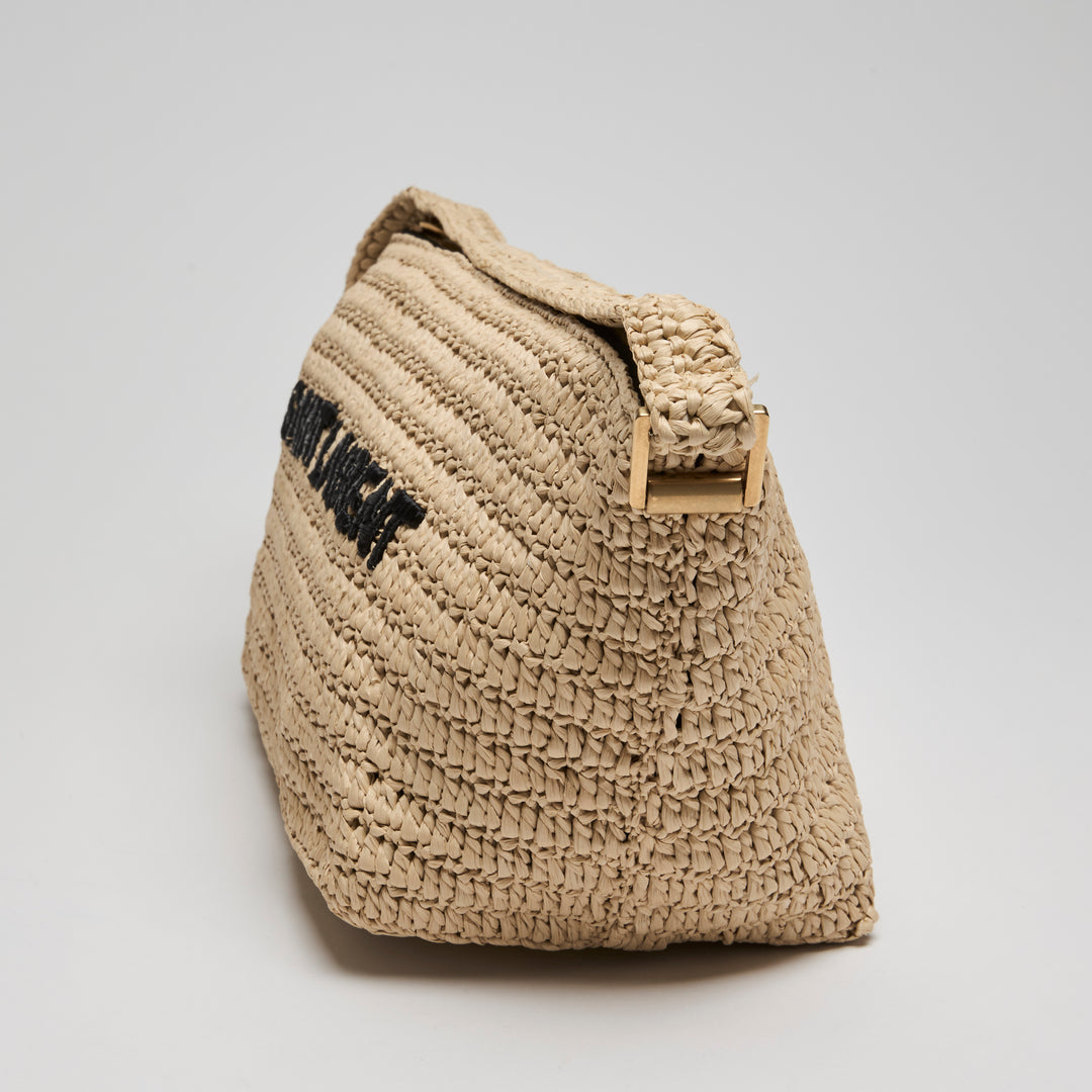 Saint Laurent Beige Le Raffia Shoulder Bag