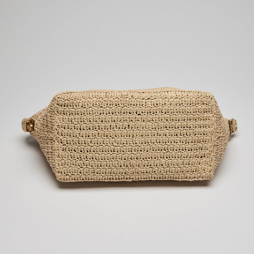 Saint Laurent Beige Le Raffia Shoulder Bag