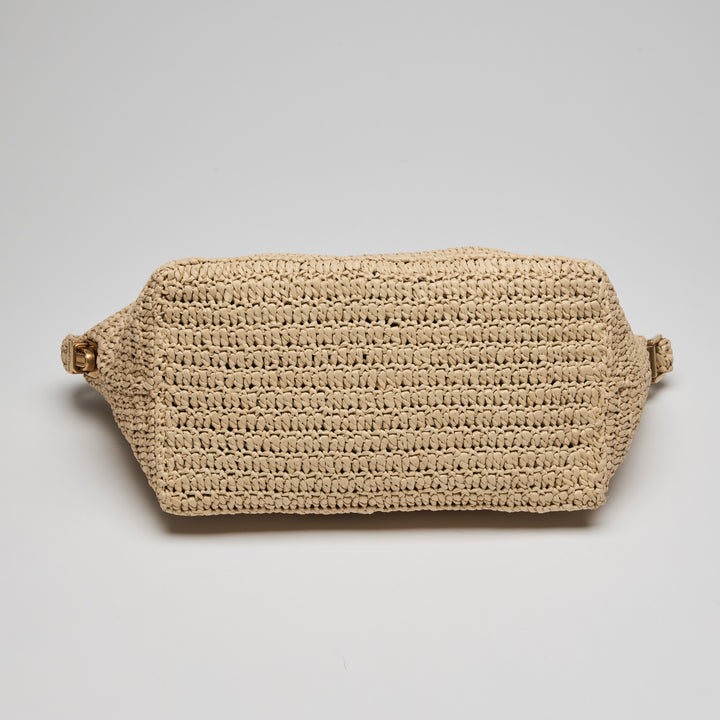 Saint Laurent Beige Le Raffia Shoulder Bag