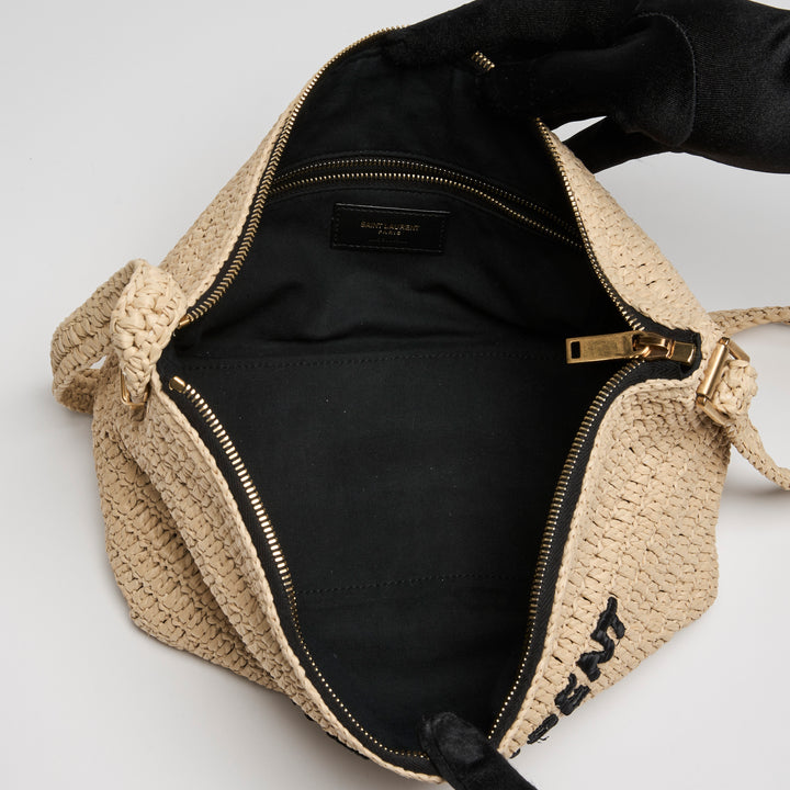 Saint Laurent Beige Le Raffia Shoulder Bag