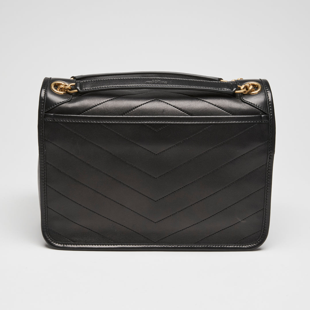 Saint Laurent Black Smooth Calfskin Leather Medium Niki Bag