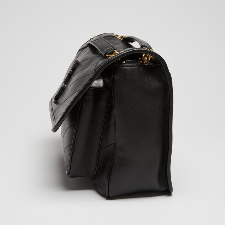 Saint Laurent Black Smooth Calfskin Leather Medium Niki Bag
