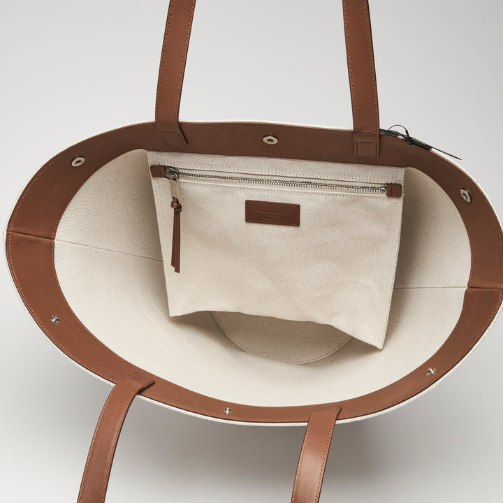 Saint Laurent White Canvas Rive Gauche Tote
