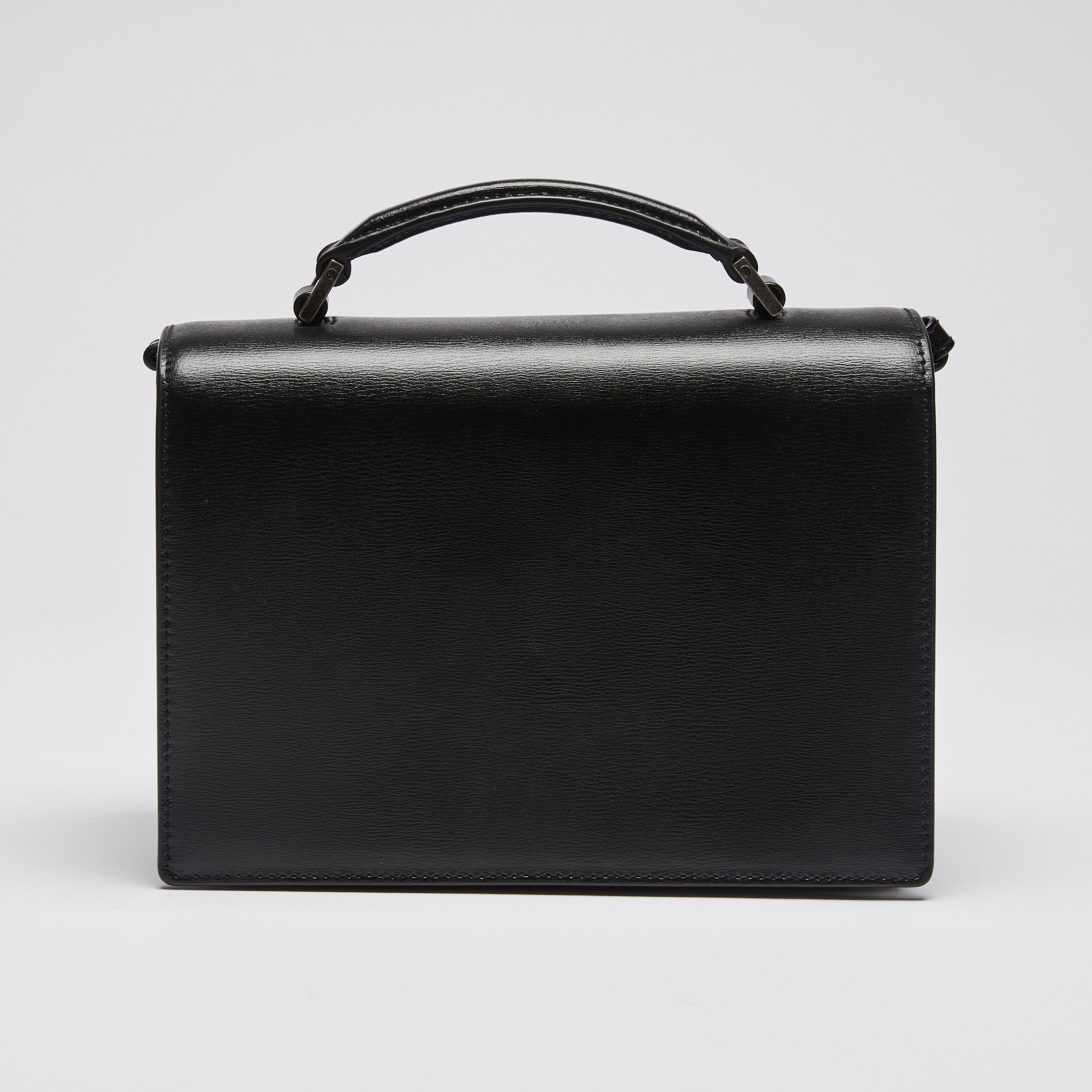 YSL Black Leather Bellechasse Top Handle Bag